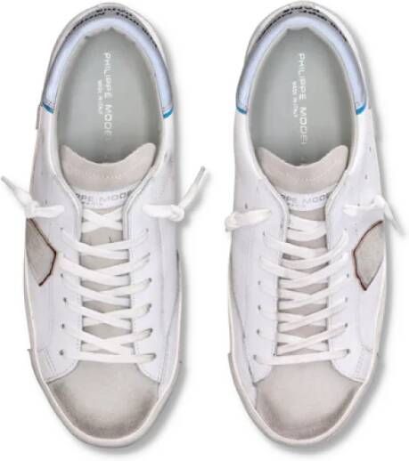 Philippe Model Paris Basket Sneakers Wit Grijs White Heren