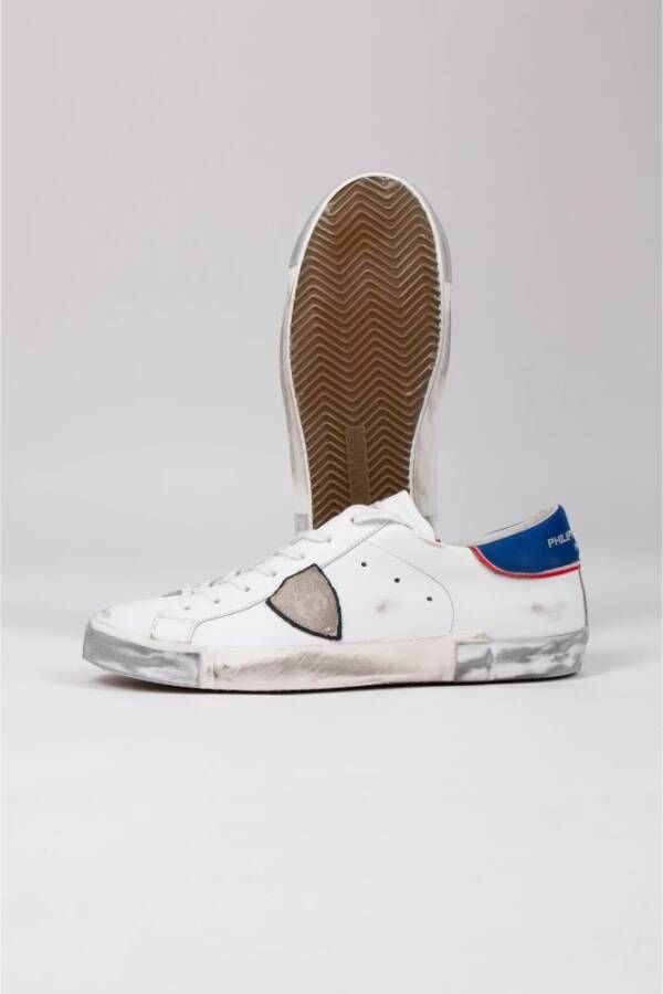 Philippe Model Paris Low Man Sneakers Wit Blauw White Heren