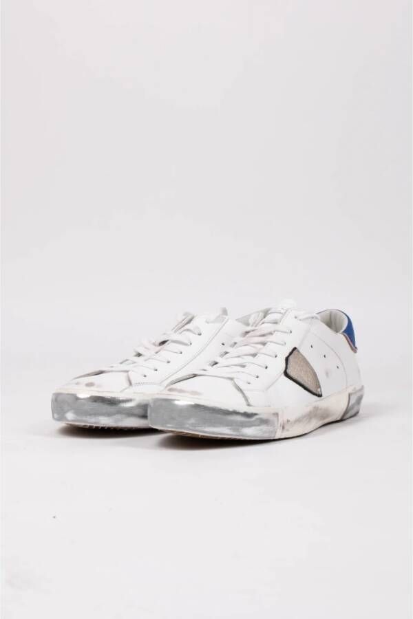 Philippe Model Paris Low Man Sneakers Wit Blauw White Heren