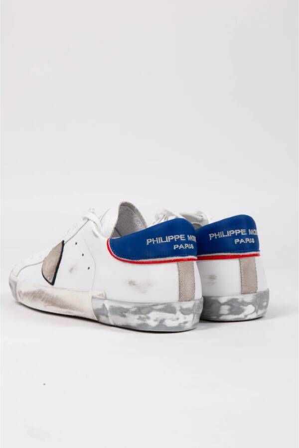 Philippe Model Paris Low Man Sneakers Wit Blauw White Heren