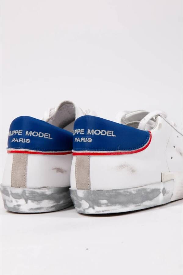 Philippe Model Paris Low Man Sneakers Wit Blauw White Heren