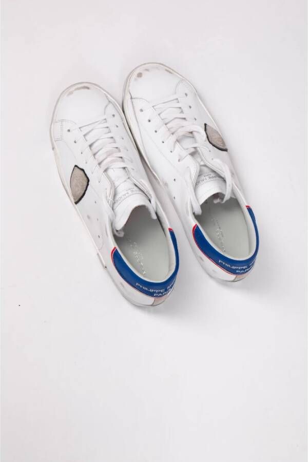 Philippe Model Paris Low Man Sneakers Wit Blauw White Heren