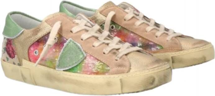 Philippe Model Paris Sequins Rose Floral Patch Sneakers Multicolor Dames