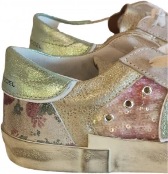 Philippe Model Paris Sequins Rose Floral Patch Sneakers Multicolor Dames