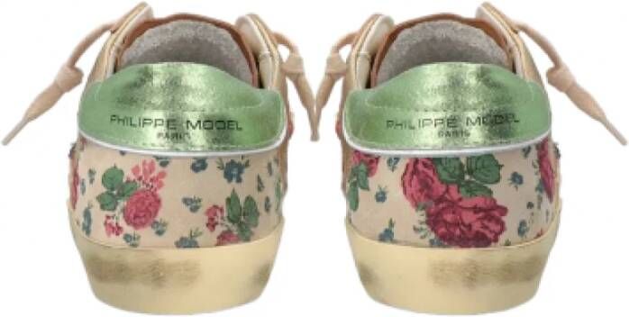 Philippe Model Paris Sequins Rose Floral Patch Sneakers Multicolor Dames