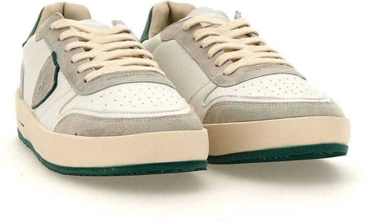 Philippe Model Paris Sneakers in wit en groen White Heren