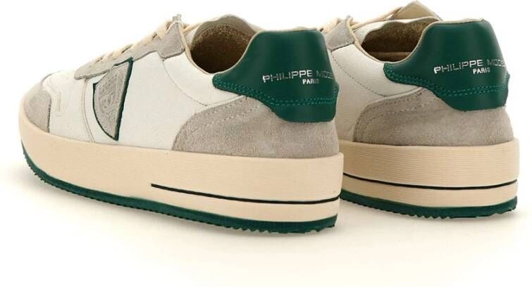 Philippe Model Paris Sneakers in wit en groen White Heren