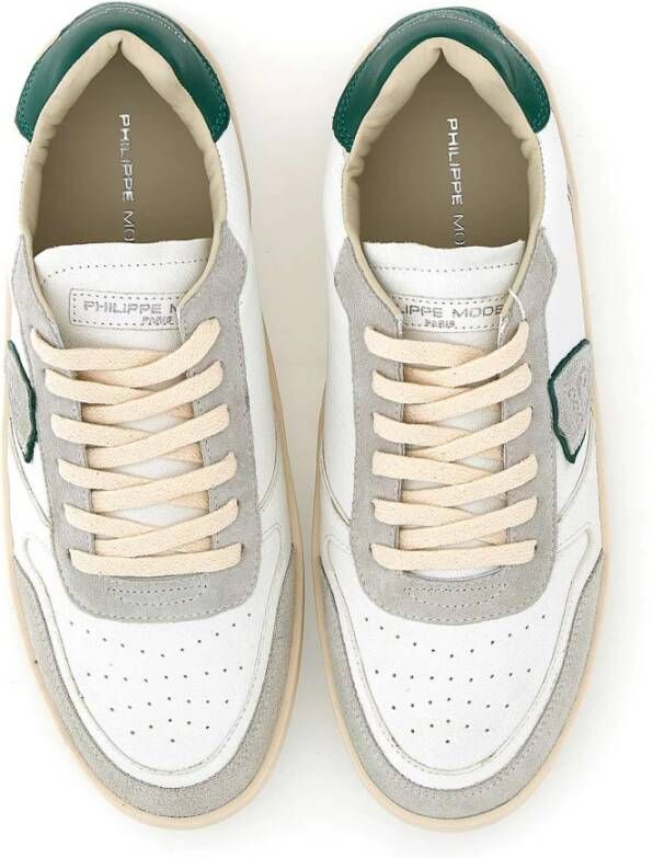 Philippe Model Paris Sneakers in wit en groen White Heren