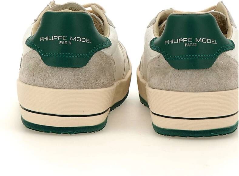 Philippe Model Paris Sneakers in wit en groen White Heren