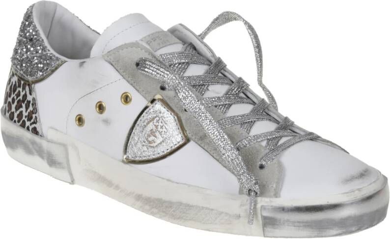 Philippe Model Platte Schoenen Parijs Laag Vrouw Glitter White Dames