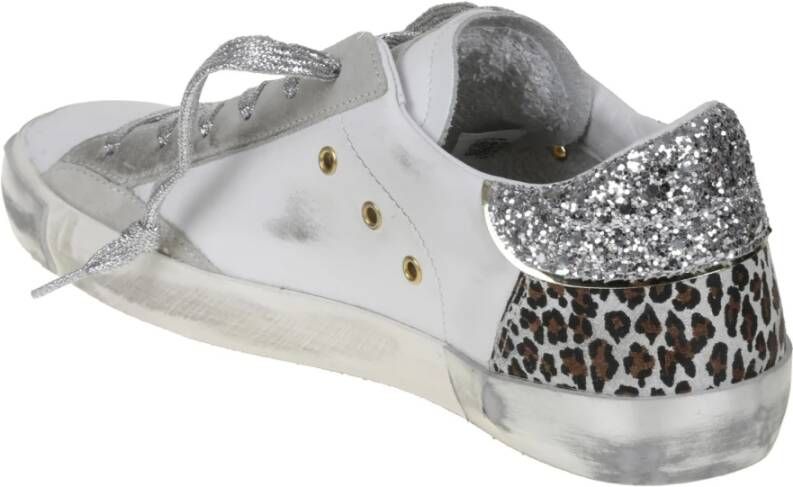 Philippe Model Platte Schoenen Parijs Laag Vrouw Glitter White Dames