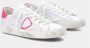 Philippe Model Dames Leren Sneakers met Python Print Details White Dames - Thumbnail 3