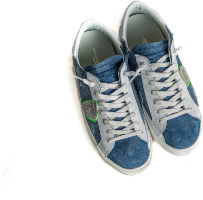 Philippe Model Vintage Blauw Wit Sneakers Blue Heren