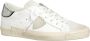 Philippe Model Lage Leren Sneaker met Suede en Glitter Inzetstukken White Dames - Thumbnail 6