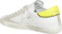 Philippe Model Paris X Leren Sneakers in Wit en Geel White Heren - Thumbnail 4