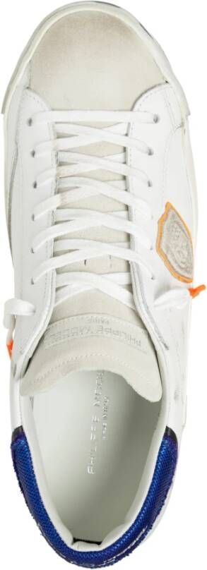 Philippe Model Leren Vetersluiting Sneakers Wit Heren