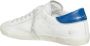 Philippe Model Witte en Blauwe Leren Lage Sneakers White Heren - Thumbnail 3