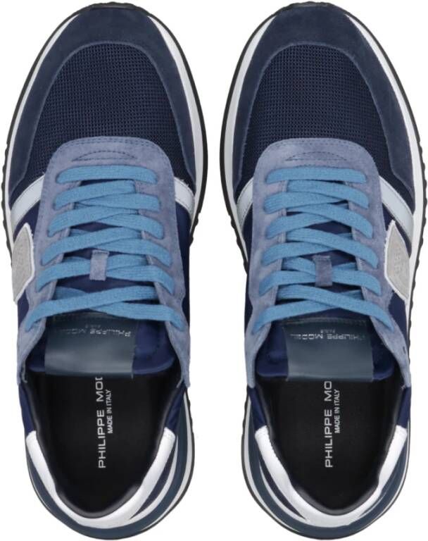 Philippe Model Blauwe Tropez 2.1 Sneakers met Contrasterende Details Blauw Heren