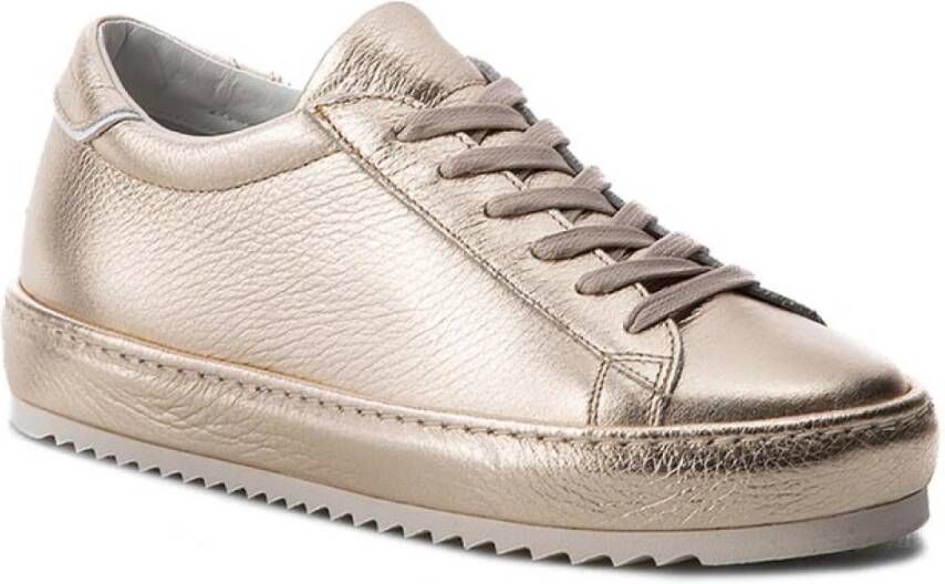 Philippe Model Gouden Leren Lage Sneakers Geel Dames