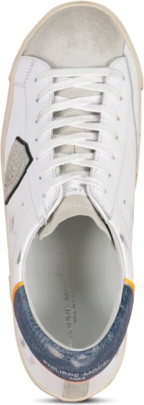 Philippe Model Sneakers in Used-Look van Suède White Heren