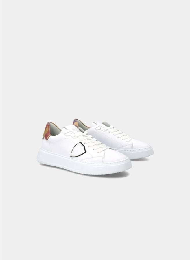 Philippe Model Lage Temple Leren Sneakers Wit Heren