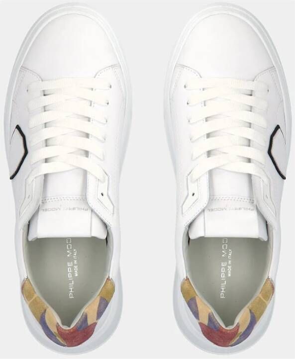 Philippe Model Lage Temple Leren Sneakers Wit Heren