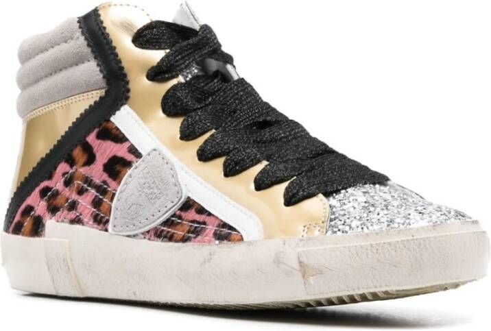 Philippe Model Luipaardprint Leren Sneakers Meerkleurig Dames