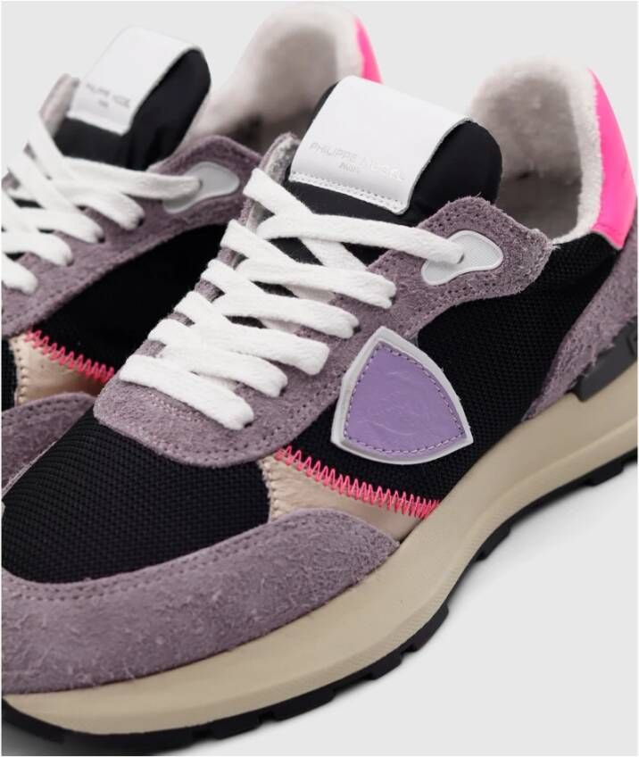 Philippe Model Neon Lila Lage Sneaker met Dikke Zool Meerkleurig Dames