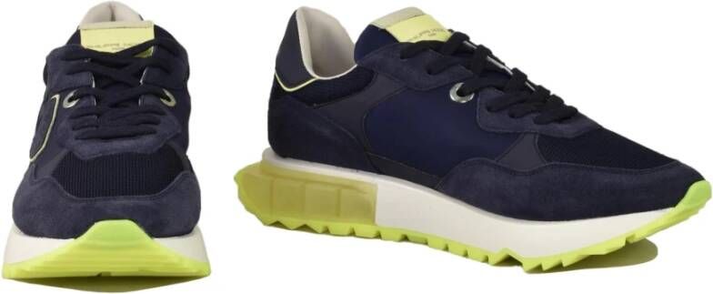 Philippe Model Sneakers met rubberen zool leermix Blue Heren