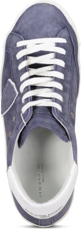 Philippe Model Sneakers met Used-Look van suède Blue Heren