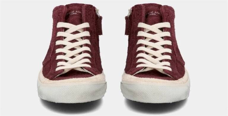 Philippe Model Vintage Bordeaux Leren Sneakers Rood Dames