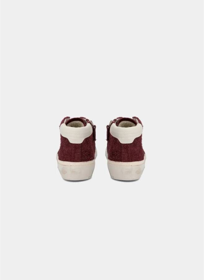 Philippe Model Vintage Bordeaux Leren Sneakers Rood Dames