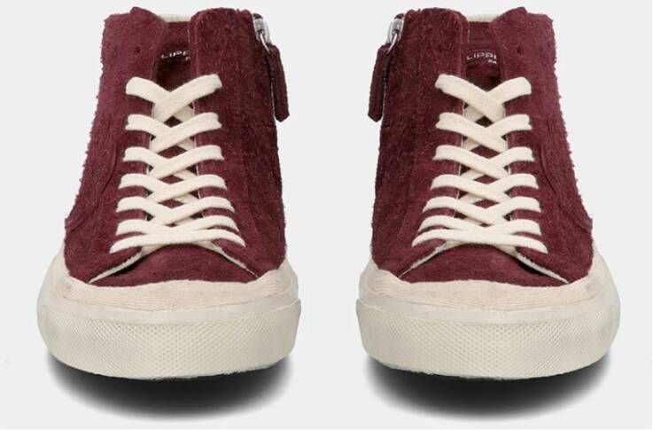 Philippe Model Plaisir Vintage Leren Sneakers Rood Heren