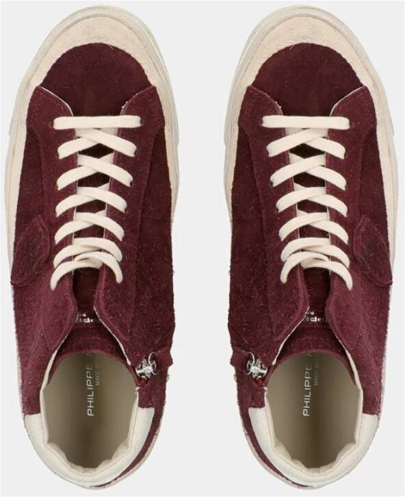 Philippe Model Plaisir Vintage Leren Sneakers Rood Heren