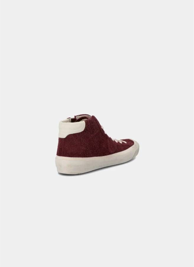 Philippe Model Plaisir Vintage Leren Sneakers Rood Heren