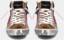 Philippe Model Hoge Sneakers Van Stof Met Leren Inzetstukken - Thumbnail 3