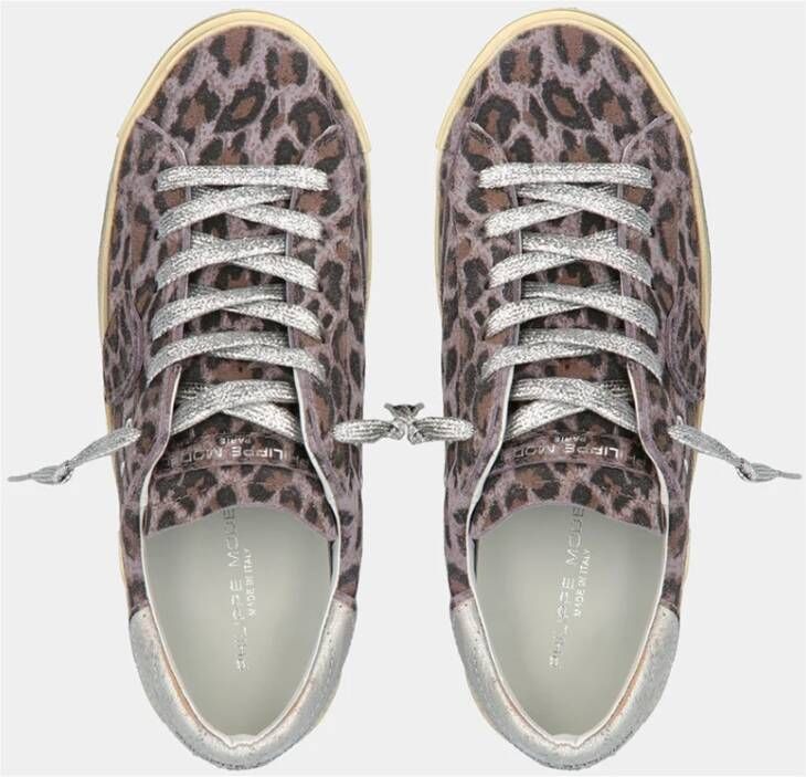 Philippe Model Prsx Suède Sneaker met Vlekkenprint Paars Dames