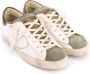 Philippe Model Vintage Gewassen Leren Sneakers met Militaire Suede Details Beige Heren - Thumbnail 11