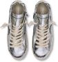 Philippe Model Zilveren Hoge Sneakers met Versleten Effect Gray Dames - Thumbnail 4