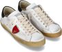 Philippe Model Witte Sneakers Leder Katoen Rubber Zool Multicolor Heren - Thumbnail 2