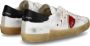 Philippe Model Witte Sneakers Leder Katoen Rubber Zool Multicolor Heren - Thumbnail 3