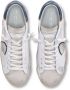 Philippe Model Blauwe Leren Sneakers met Logo Patch White Heren - Thumbnail 4