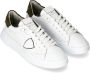 Philippe Model Canvas Leren Sneakers Wit Groen White Heren - Thumbnail 2