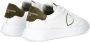 Philippe Model Canvas Leren Sneakers Wit Groen White Heren - Thumbnail 3