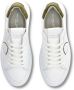 Philippe Model Canvas Leren Sneakers Wit Groen White Heren - Thumbnail 4