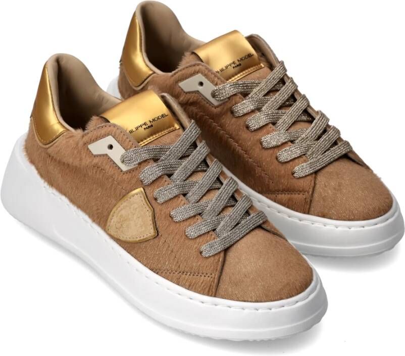 Philippe Model Sneakers Tres Temple Tennis Brown Dames