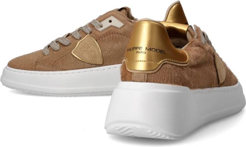 Philippe Model Sneakers Tres Temple Tennis Brown Dames