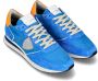 Philippe Model Blauw Oranje Leren Sneakers met Contrast Kraag Blue Heren - Thumbnail 2