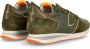 Philippe Model Leren Vetersluiting Sneakers Groen Heren - Thumbnail 4