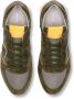 Philippe Model Leren Vetersluiting Sneakers Groen Heren - Thumbnail 5